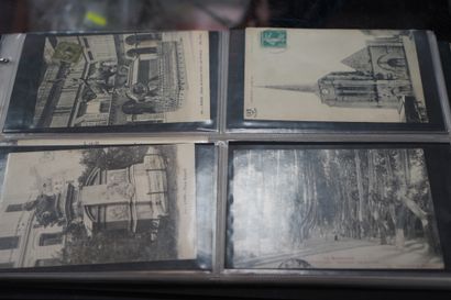 null Album de cartes postales anciennes (environ 50) et lot de cartes postales en...