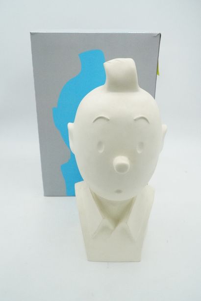 null Buste de Tintin, monochrome blanc, édition Les Images mythiques, 2010. Avec...