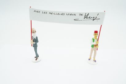 null Figurine plomb – Edition Moulinsart – Série 5 – Carte Vœux 1972 – Professeur...