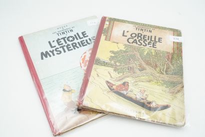 null Réunion de deux albums Tintin – L’Oreille cassée dos rouge B09 1954 ET L’Étoile...