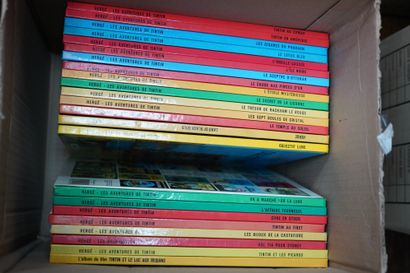 null Réunion de 23 albums Tintin, de Tintin au Congo à Tintin et les Picaros, dont...