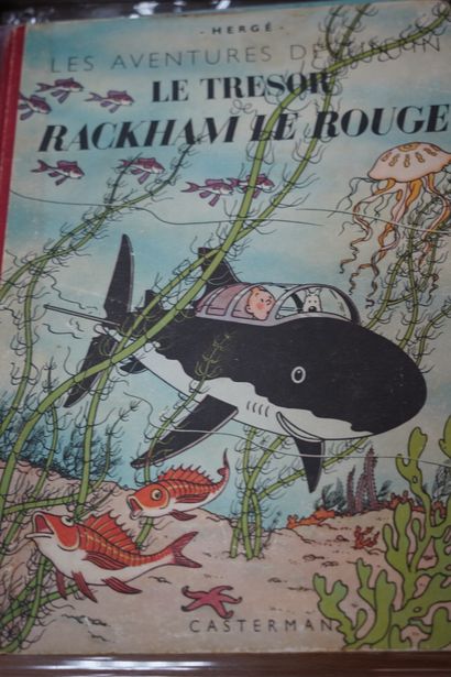 null Album Tintin - Le Trésor de Rackham le Rouge Dos rouge B3 – 1949. Usures.
