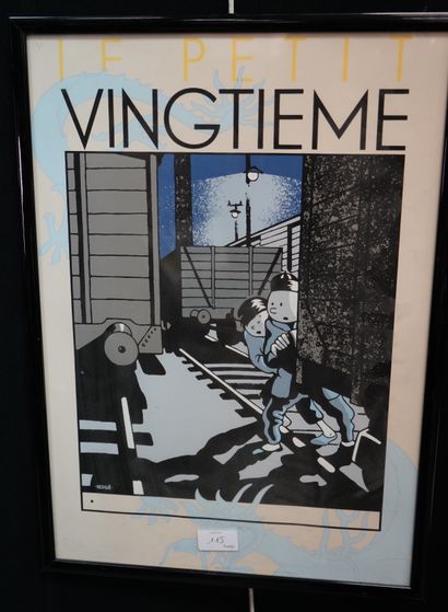 null Deux lithographies dans le goût de la bande dessinée : Ted Benoit et Tintin...
