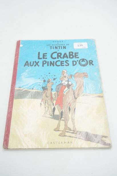 null Album Tintin - Le Crabe aux pinces d'or - Dos rouge B11 - 1954.