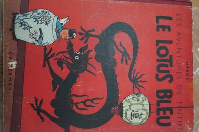 null Album Tintin - Le Lotus bleu – Dos rouge B2 – 1948 Tirage 18 000 ex.1er trim....