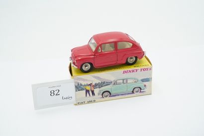 null Dinky Toys 520 : Fiat 600D 1/43e avec sa boîte. Couleur rouge. 1963.