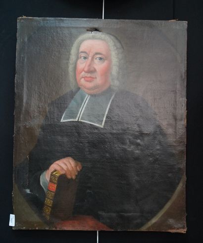 Portrait d'ecclésiastique, huile sur toile,...