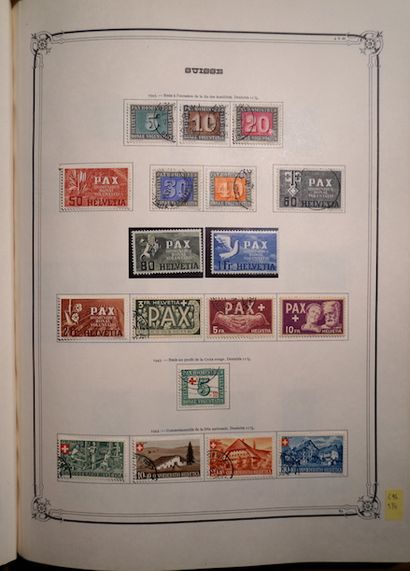 null 
瑞士发行的1850/1976年：收藏有价值不菲的新邮和废票，包括PAX系列和BLOC NABA。老的都是状态，包含在2张专辑里。

照片只反映了这个地段的一部分，更重要的是。...