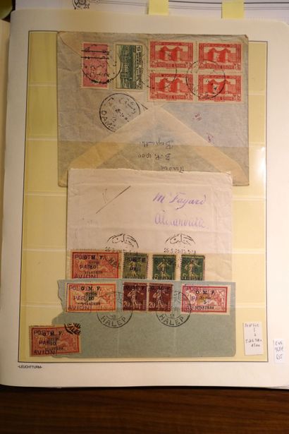 null 
COLONIES FRANCAISES DU LEVANT : Collection de timbres neufs et oblitérés, quelques...