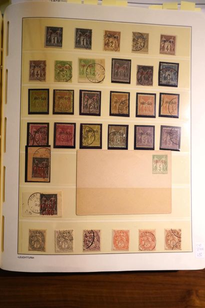 null 
COLONIES FRANCAISES DU LEVANT : Collection de timbres neufs et oblitérés, quelques...