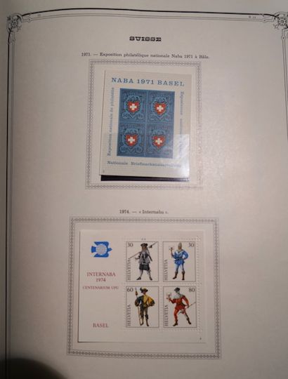 null 
瑞士发行的1850/1976年：收藏有价值不菲的新邮和废票，包括PAX系列和BLOC NABA。老的都是状态，包含在2张专辑里。

照片只反映了这个地段的一部分，更重要的是。...