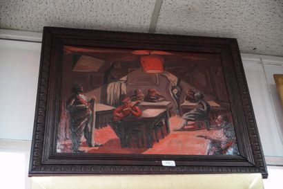 null Bill BOQUET, musicien dans une taverne, signé et daté 1925 en bas à droite
