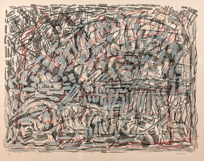 null JEAN-PAUL RIOPELLE (1923-2002) - Au pays de l'hiver - 石版画右下方有铅笔签名，左下方有编号5/75。-...