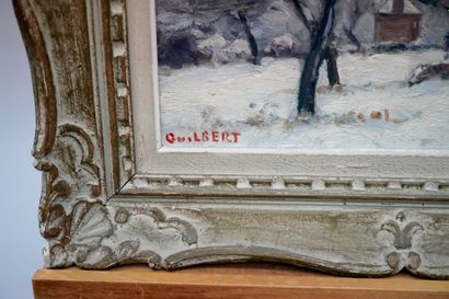 null NARCISSE GUILBERT (1878-1942)--雪景，在鲁昂的周围--板上油画，左下角有签名。 - 33 x 41厘米。- 小污点。