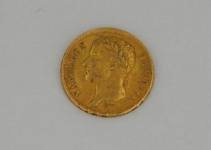 null 1810年W型40法郎金币一枚，拿破仑头像。重量：12.8克。
