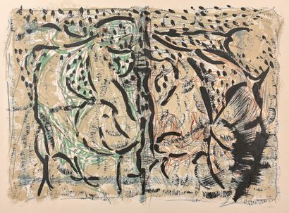 null JEAN-PAUL RIOPELLE (1923-2002) - Au pays du Castor - 石版画，右下方有铅笔签名，左下方有编号6/75。-...