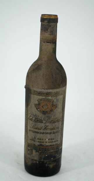 null 一瓶 - SAINT EMILION - Château Destieux, 1961 ?- 颈部低位，胶囊凹陷和损坏，标签有污渍。