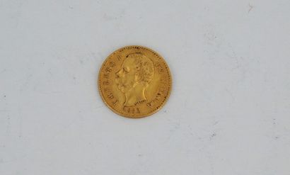 null 
一枚20里拉的金币，UMBERTO I RE D'ITALIA，1882年。重量：6.4克。在指定的情况下进行销售，在付款后将拍品交给买方，只能通过...