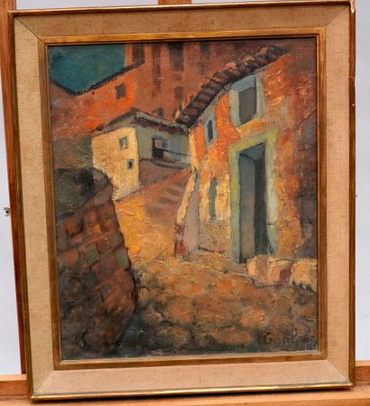 null LOUIS TOFFOLI (1907-1999) - Village en Espagne - Huile sur toile signée en bas...