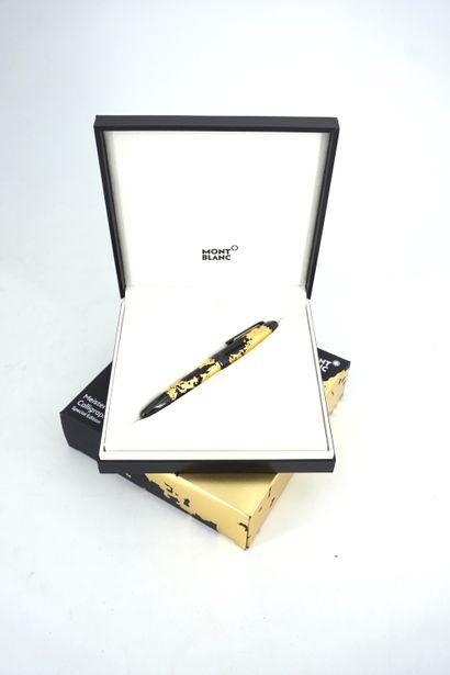 null MONTBLANC GOLD LEAF Stylo plume Meisterstück Solitaire 146 Calligraphy Gold...