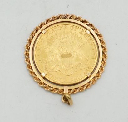 null Pièce de 20 Dollars en or, 1900, montée en pendentif. Poids : 43,1 grammes.