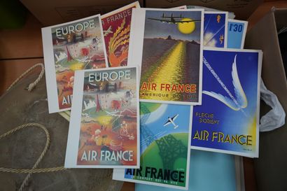 null Lot de menus Air France: compositions d'après M. BUGEYA, les fables de La Fontaine...