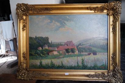 null A. DUSSAULT, paysages, 1913, deux huiles sur toile en pendant signées et datées...