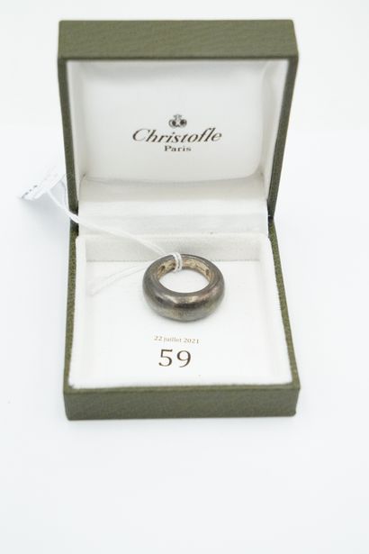 null * CHRISTOFLE, bague jonc en argent 925 millièmes. Poids : 12,1 grammes.