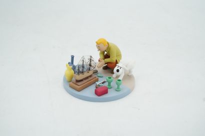 null HERGE/MOULINSART, Tintin au marché aux puces, figurine en plastique.
