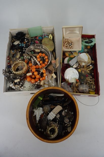 null * Importante collection de bijoux fantaisie comprenant bracelets et colliers...