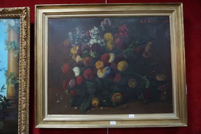 null DUCHEMIN, Bouquet de fleurs, 1888, huile sur toile signée et datée en haut à...