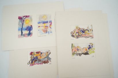 null JEAN CLUSEAU-LANAUVE (1894-1997) ensemble de 21 dessins au pastel encre et stylo...