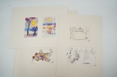 null JEAN CLUSEAU-LANAUVE (1894-1997) ensemble de 21 dessins au pastel encre et stylo...