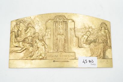 null FUMAGALLI, E.AMERIO, TORINO, bas relief en bronze gravé CESARE LOMBROSO 28 aprile...