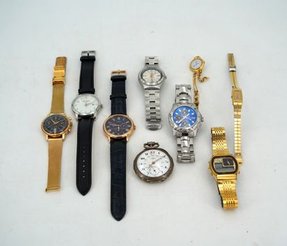 null Lot de montres bracelets homme et dame, dont Festina, Seiko, Guess, Philippe,...