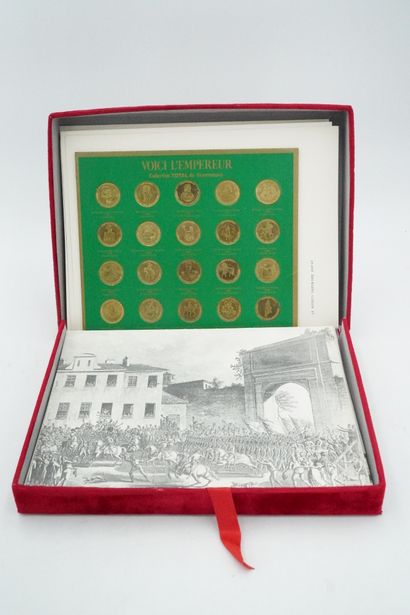 null Album de timbres et un coffret "Voici l'empereur collection Totale du bicen...