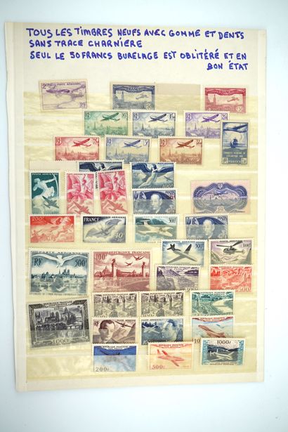 null Planche de timbres : France, Poste aérienne, début du XXe siècle.