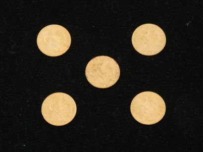null 5 pièces de 20 francs or (1912). Poids total : 32,25g