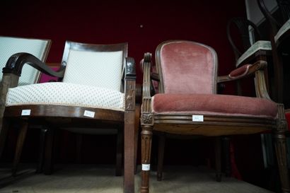 null Ensemble de fauteuils et chaises de style Louis XVI, Directoire, Louis-Philippe,...