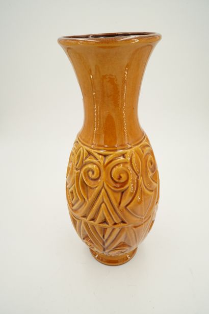 null W. GERMANY 7189-40 Vase en céramique émaillée à décor géométrique, marqué sous...