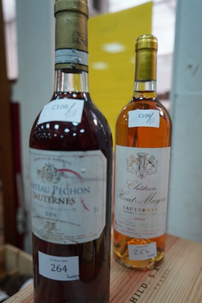 null 2 bouteilles, Sauternes, Château Haut Mayne 2014 Château Pechon 2004.