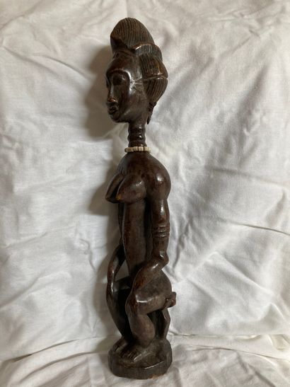 null Statue de type Baoule, Côte

d’lvoire

Bois à patine brune, petit collier en...
