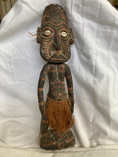 null Statuette de type Aire Sépik, Papouasie Nouvelle Guinée Bois a patine brune,...