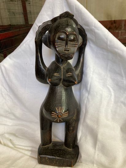 null Statue de type Senoufo, Cñte d’Ivoire

Bois a patine noire H : 48 cm



Le nombril...