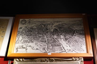 D'après MATTHÄUS MERIAN L'ANCIEN (1593-1650) Plan de la Ville Cité, Université et...