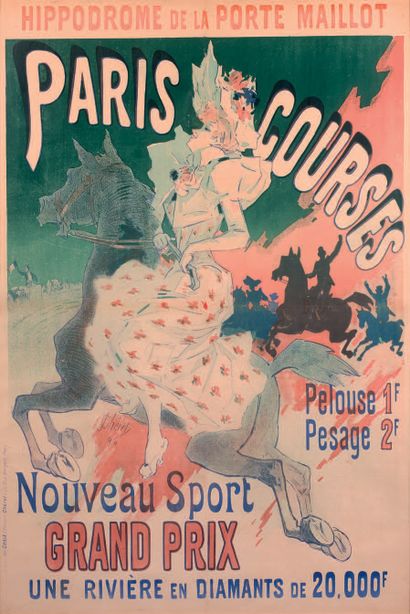 Jules CHÉRET (1836-1932) Hippodrome de la Porte Maillot, Paris Courses, Nouveau sport,...