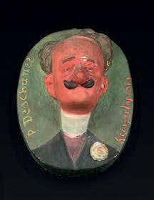 GEORGES LAPORTE (1845-1926) Portrait caricatural de Paul Deschanel
Médaillon ovale...