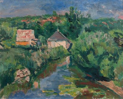 Nathan GRUNSWEIGH (1880-1956) La Drouette, Épernon, Eure et Loire
Oil on panel, signed...