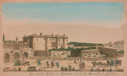 ANONYME, XIXe siècle Vue de la Porte Saint-Antoine et de la Bastille, à Paris
Gravure,...