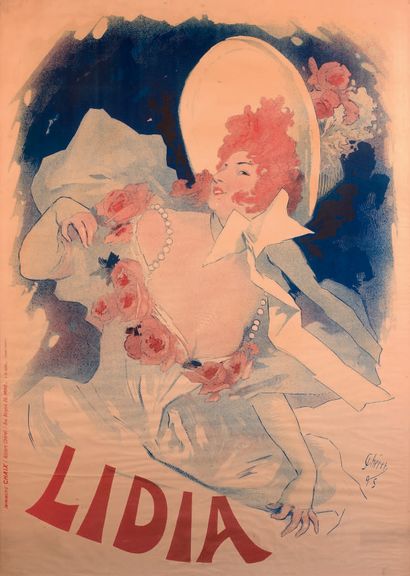 Jules CHÉRET (1836-1932) Lidia
Affiche lithographiée pour la pièce Lidia au café-concert...